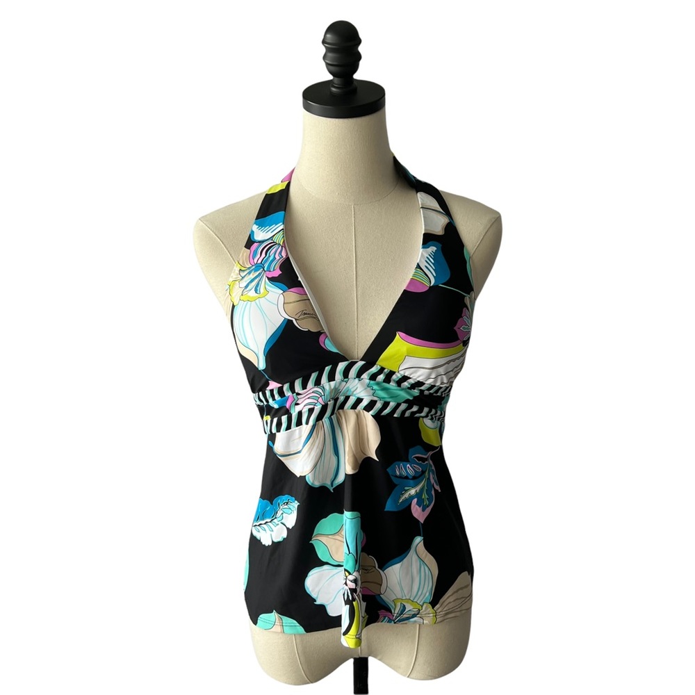 Trina Turk Sintra Flora Halterkini Tankini Swim Top | 6 - Picture 2 of 7